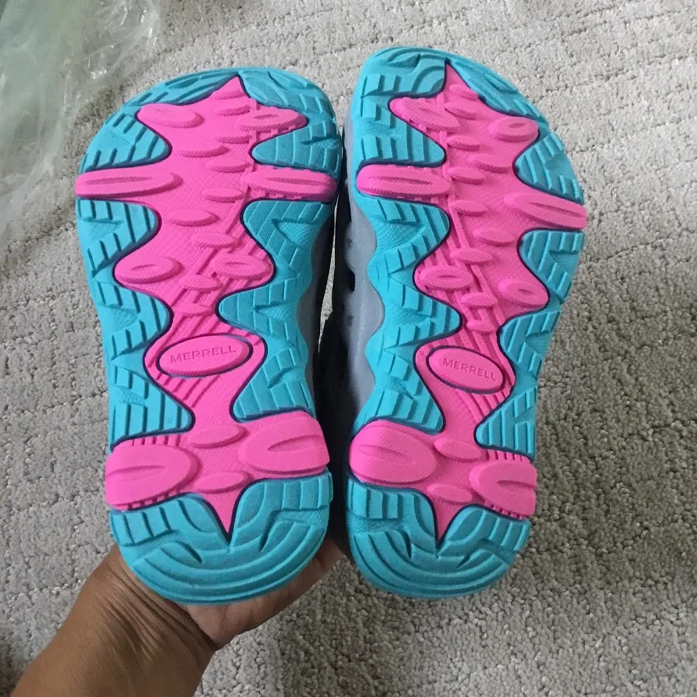 Merrell Kids Grey and Teal Water Shoes Slip-On